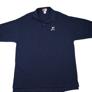 Mickey Inc XL Polo Shirt Mens Navy Blue Vintage Embroidered Cotton USA Made 2002